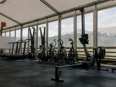 Symmetric view of cardio training area
